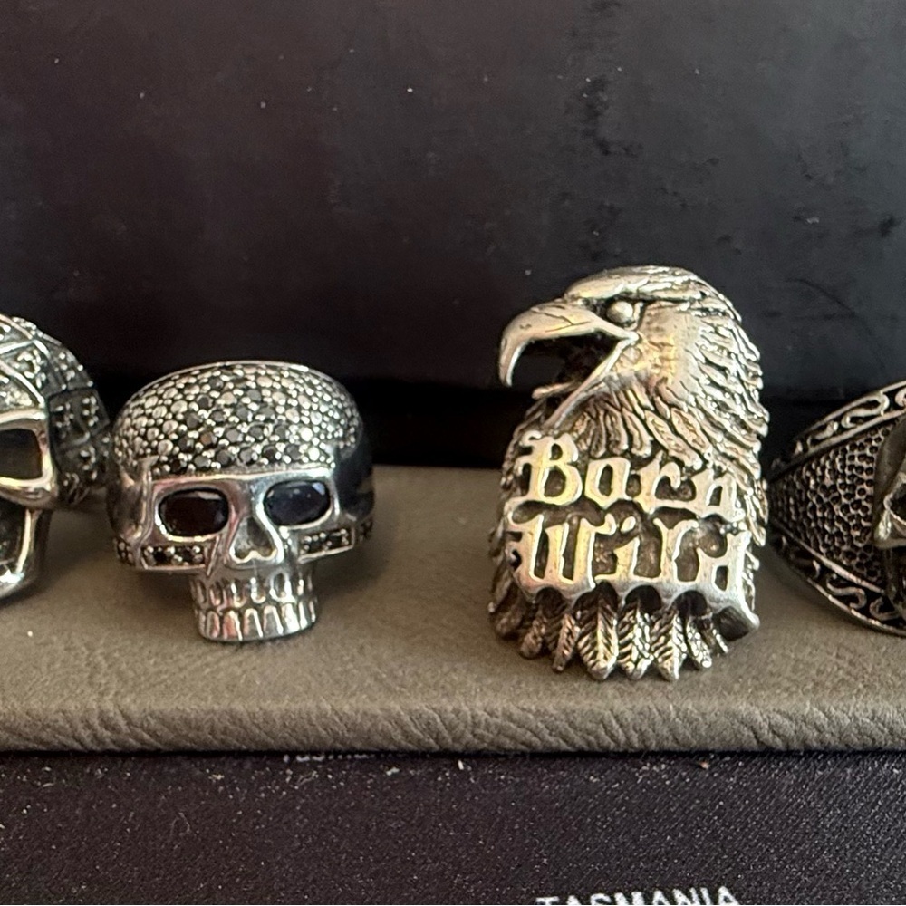 Vintage biker ring “ Born Wild” in stainless steel. - Picture 4 of 10